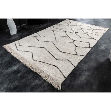 MEUBLER DESIGN Tapis Design À Poils Longs Euphoria 230x160cm Beige Coton À Motifs Linéaires, Style , x x cm (1/4)