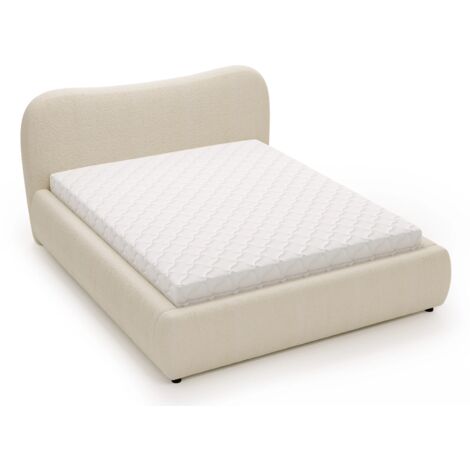 MEUBLER DESIGN Lit Coffre En Tissu Bouclette Lumia - Tissu Bouclé Beige - 180x200, Style , x x cm (1/5)