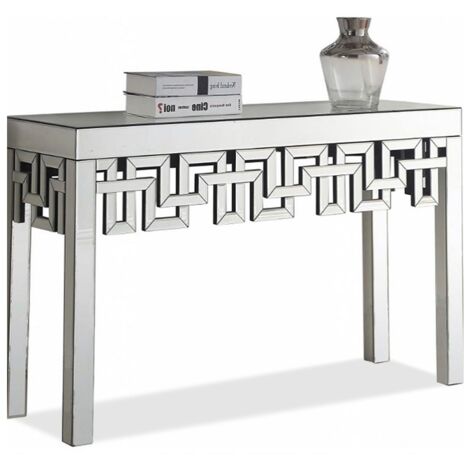 MEUBLER DESIGN Console Design En Verre Miroir Dynastie, Verre, Miroir, Rectangulaire, Style Contemporain, 122 x 39.5 x 76.2 cm (1/5)