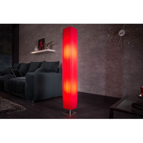 MEUBLER DESIGN Lampadaire Design Moderne Paris 120cm Rouge Abat-jour Plissé Lampadaire, Style , 15 x 15 x 120 cm (1/5)