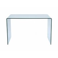 MEUBLER DESIGN Table De Bureau En Verre, Verre, Rectangulaire, Style Contemporain, 120 x 70 x 75 cm - Transparent