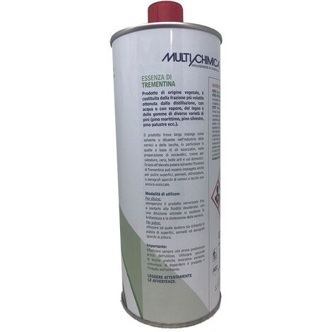 Multichimica Essenza di Trementina 1lt di origine vegetale diluente solvente  pulitore