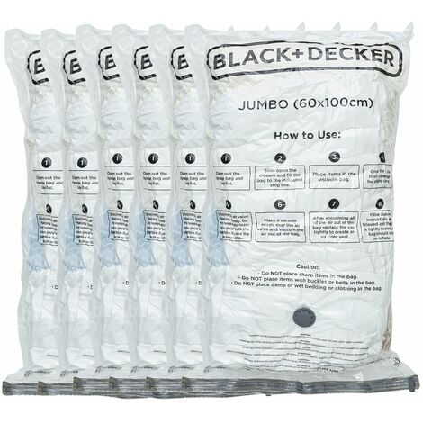 BLACK DECKER Vacuum Storage Bags White Jumbo