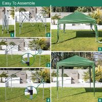 GardenKraft 10849 2m x 2m Pop-Up Gazebo with Sides / Strong Aluminium & Steel Frame / Quick Easy Set-Up / Heavy Duty Sandbag Anchors / Water Resistant Polyester Canopy / Dark Green Colour