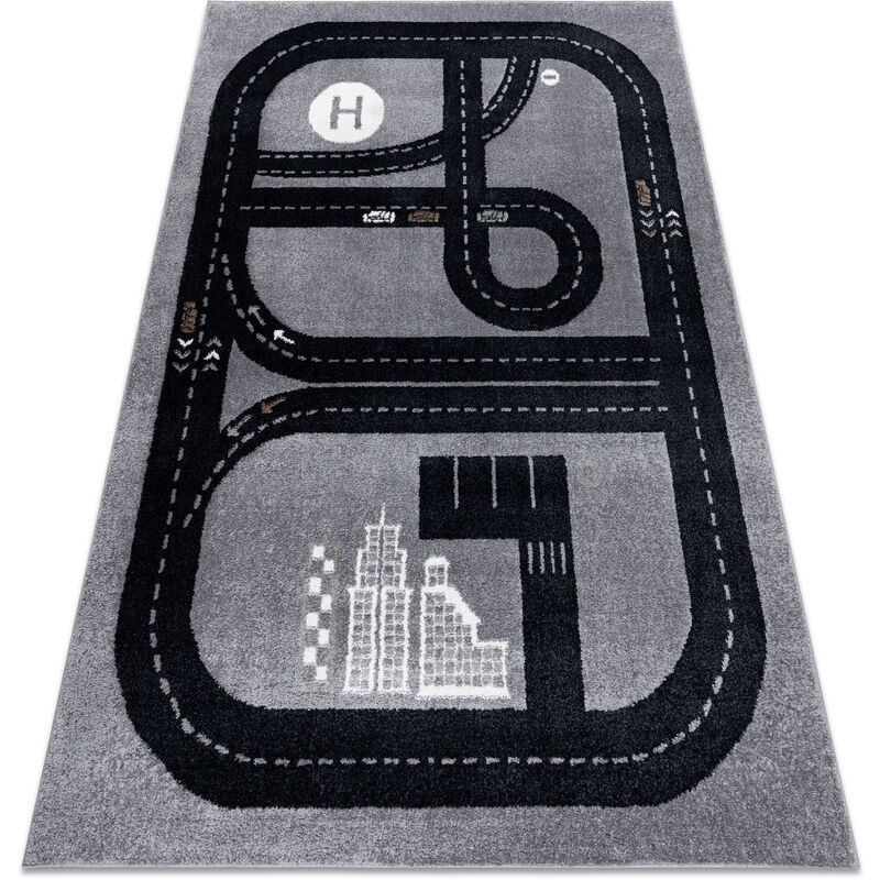 Tapis FUN Strade pour enfants, rue, ville gris 160x220 cm