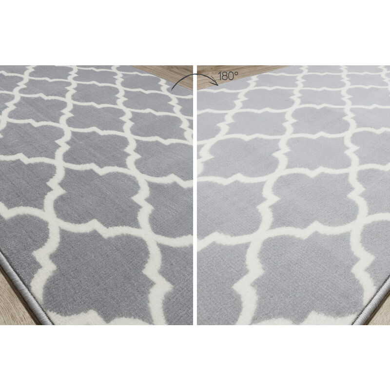 Tapis salon - motif géométrique - 902 blanc - poil long- cosy