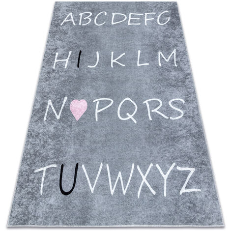 Tapis lavable JUNIOR 52106.801 Alphabet pour les enfants antidérapant - gris gray 120x170 cm (1/5)