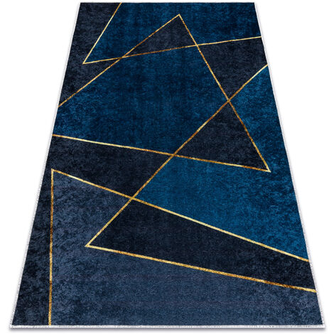 Tapis lavable MIRO 52097.801 Géométrique antidérapant - bleu blue 160x220 cm (1/5)