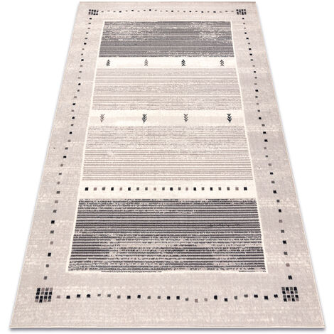 Tapis Laine ANGEL 6553 / 52022 Rayures, cadre beige / gris beige 80x150 cm (1/5)