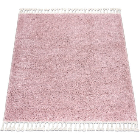 Tapis BERBER carré 9000 rose Franges berbère marocain shaggy pink 160x160 cm (1/5)