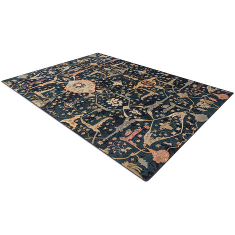 Tapis En Laine Polonia Persej Oriental Bleu Fonc Blue X Cm