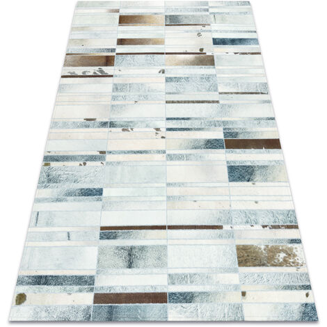 Tapis Patchwork 120x180 Cm Effet Peau De Vachette - Beige Doré, Cuir, Neuf