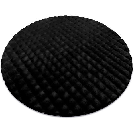 Tapis BUBBLE cercle noir 25 IMITATION DE FOURRURE DE LAPIN 3D structurel black cercle 100 cm (1/5)