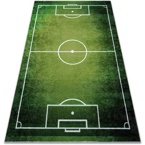 Tapis Football 3D 140x200 Cm - Motif Terrain Vert, Flanelle Antidérapante, Pour Chambre Enfant, Salon, Garçons