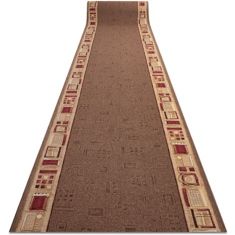 TAPIS DE COULOIR ANTIDÉRAPANT JENA marron 100cm brown 100x1300 cm (1/5)
