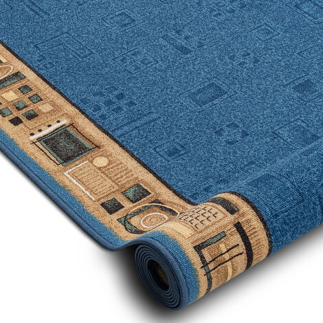 TAPIS DE COULOIR ANTIDÉRAPANT JENA bleu 67cm blue 67x100 cm