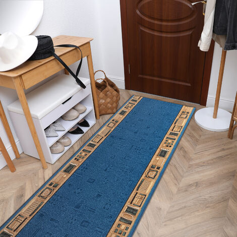 TAPIS DE COULOIR ANTIDÉRAPANT JENA bleu 67cm blue 67x100 cm