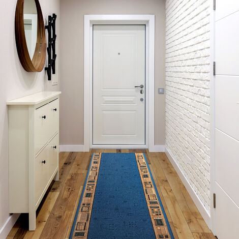 TAPIS DE COULOIR ANTIDÉRAPANT JENA bleu 67cm blue 67x100 cm