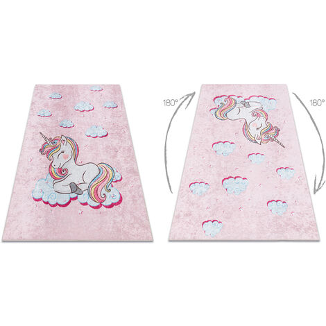 Tapis Enfant Junior Ballerine Rose 140x190 Cm - Antidérapant Chambre