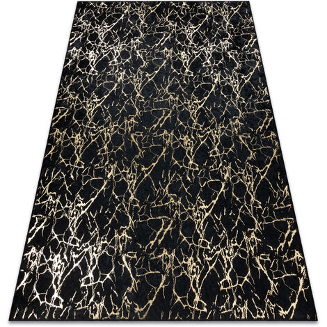 Tapis lavable MIRO 11111.2106 Marbre, glamour antidérapant - noir / or black 200x290 cm (1/5)