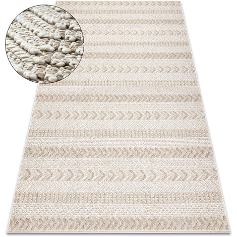 Tapis JERSEY 19243 beige - Chevron, structurelles, boucle BOHO beige 60x100 cm (1/5)