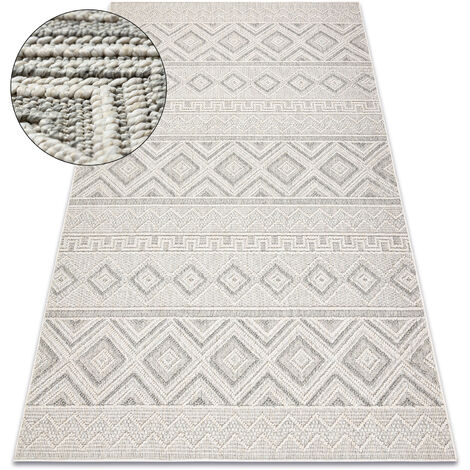 Tapis JERSEY 19234 gris - Losangos, structurelles, boucle BOHO beige 120x170 cm (1/5)