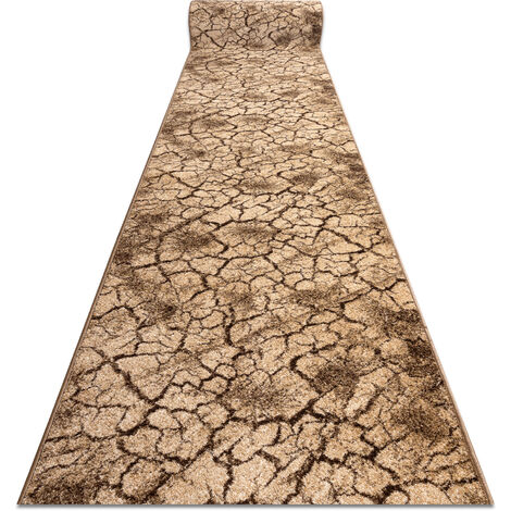 Tapis de couloir KARMEL Terra sol fissuré noix 100cm beige 100x1350 cm (1/5)