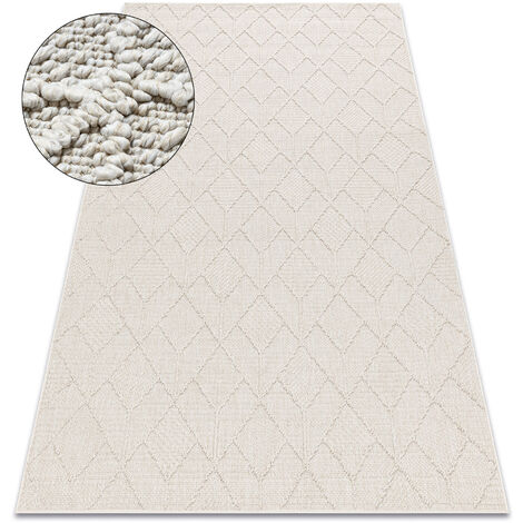 Tapis JERSEY 19231 crème - géométrique structurelles, boucle BOHO beige 80x150 cm (1/5)