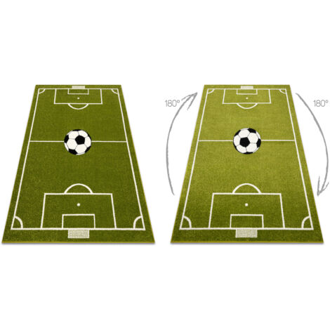 Tapis De Salon Terrain De Football Vert Bleu 3D Moderne