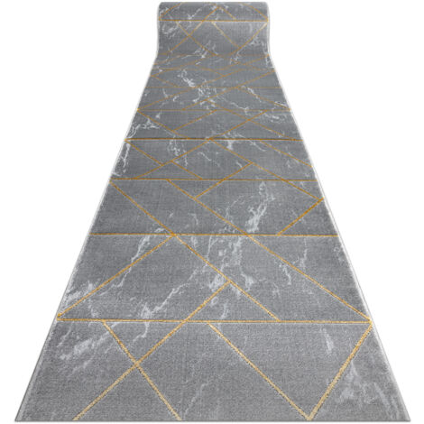 Tapis de couloir EMERALD exclusif 1012 glamour, élégant marbre, géométrique gris / or 80 cm grey 80x620 cm (1/5)