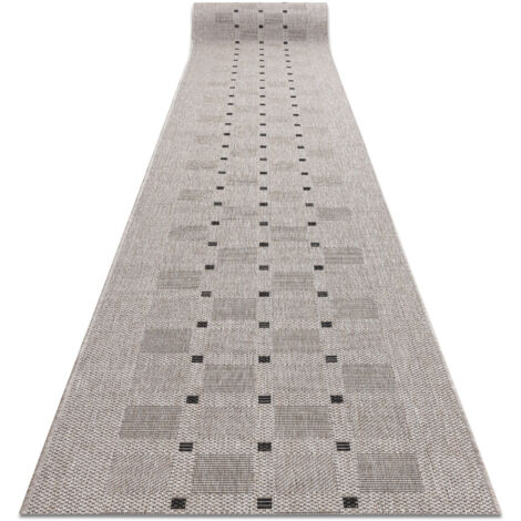 TAPIS DE COULOIR SIZAL FLOORLUX modèle 20079 argentin / noir 200 cm beige 200x340 cm (1/5)