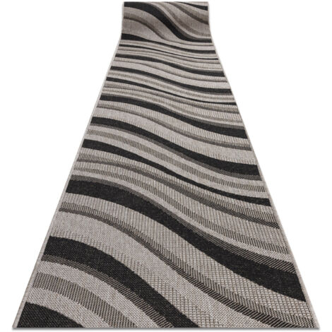 TAPIS DE COULOIR SIZAL FLOORLUX modèle 20353 argentin / noir 70 cm beige 70x320 cm (1/5)