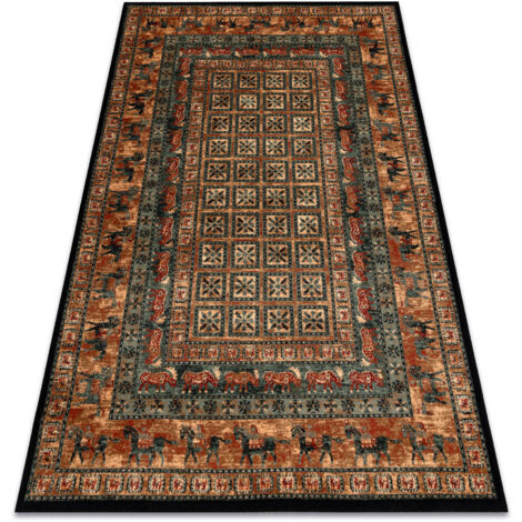 Tapis en laine KASHQAI 4301 500 oriental, cadre beige / vert beige 135x200 cm (1/5)