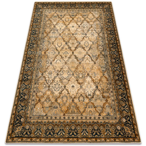Tapis en laine OMEGA Grenada Cadre, diamants, oriental - cognac beige 66x100 cm (1/5)