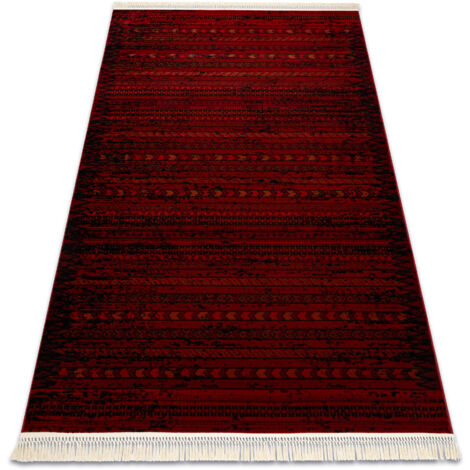 Tapis ORIENT 5820 bordeaux / noir Oriental, rayures à franges red 180x270 cm (1/5)