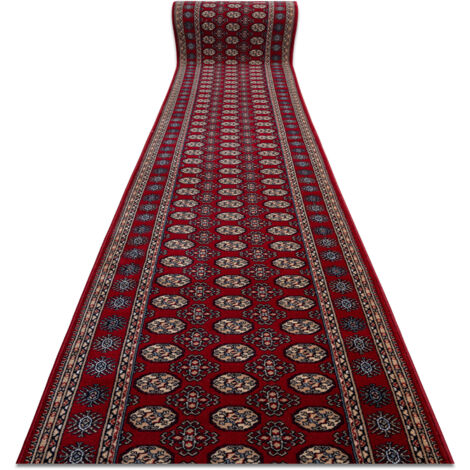 Tapis de course en laine NAIN Rosette 6177 51066 bordeaux / beige 80cm red 80x1300 cm
