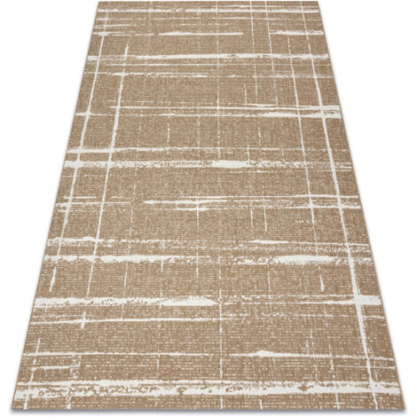 FLAT 48965265 Tapis sisal Treillis vintage - couleur paille beige naturel, ficelle beige 80x150 cm (1/5)