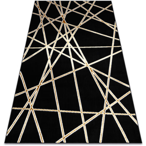 Tapis ALLURE 1964 Géométrique - Structurel, élégant, glamour noir / L'or black 80x150 cm (1/5)
