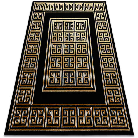 Tapis ALLURE 1968 Clé grecque, cadre - Structurel, élégant, glamour noir / L'or black 140x190 cm (1/5)