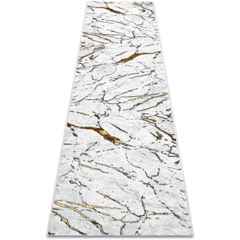 Tapis, tapis de couloir ALLURE 1963 Marbre - Structurel, élégant, glamour blanc / L'or white 80x300 cm (1/5)