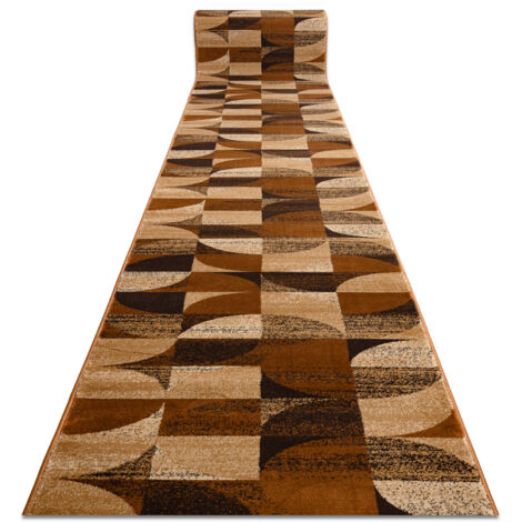 Tapis de couloir ROYAL H387 GÉOMÉTRIQUE marron / moutarde 70cm brown 70x230 cm (1/5)