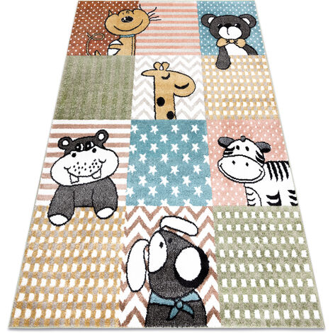 Tapis FUN Route pour enfants, rue, animaux gris - Tapis enfant