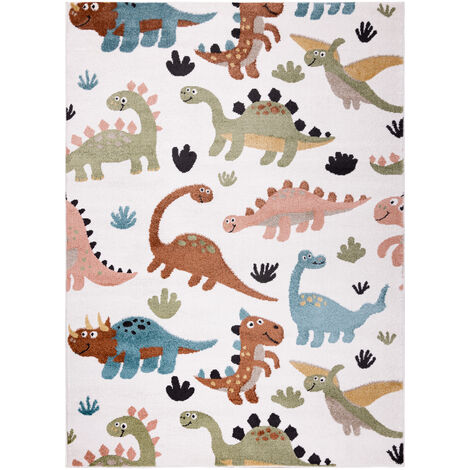 Tapis circuit DINOSAURE - écru / multicolore