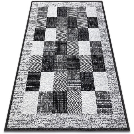 BCF Tapis Morad RAFIA Rectangles, géométrique - gris grey 300x400 cm
