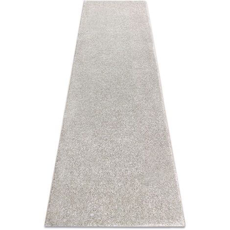 Tapis de couloir SANTA FE crème 031 plaine couleur unie beige 60x150 cm (1/5)