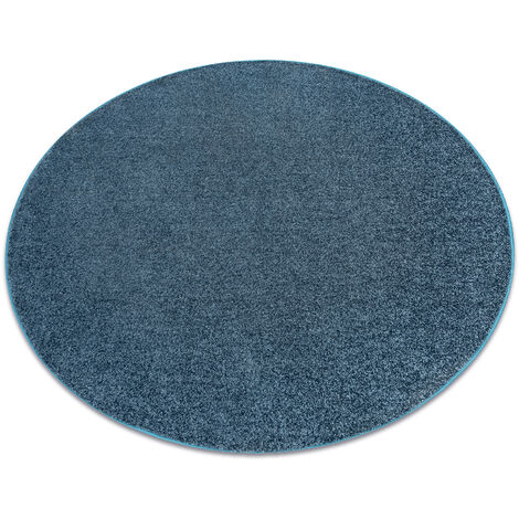 TAPIS cercle INDUS bleu foncé 75 plaine MÉLANGE blue cercle 100 cm (1/5)