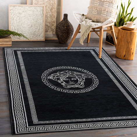 Ensemble de 2 tapis de bain noirs antidérapants, doux et absorbants