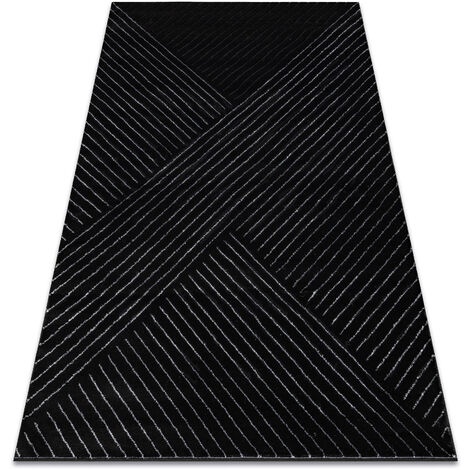 Tapis EMERALD exclusif A0084 glamour, élégant, lignes, géométrique noir / argent black 120x170 cm (1/5)