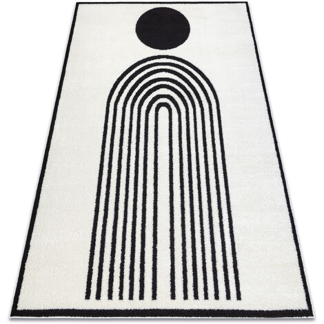 Tapis moderne MODE 8597 géométrique crème / noir beige 140x190 cm
