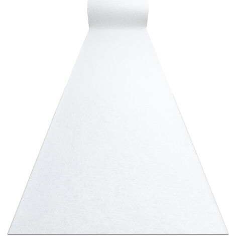 TAPIS DE COULOIR ANTIDÉRAPANT RUMBA 1950 Mariage couleur unique blanc 140cm white 140x200 cm (1/5)